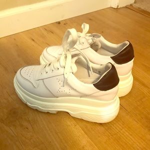 Chunky White Platform Sneakers